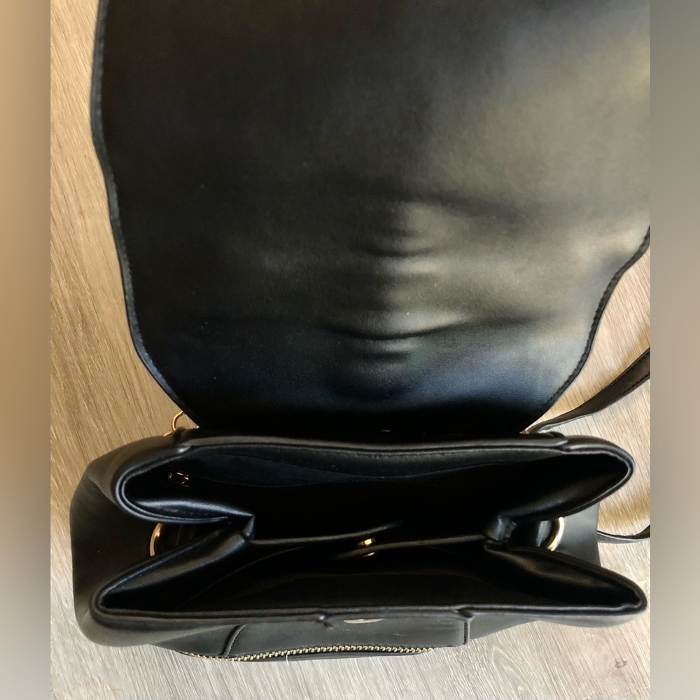 Simple Black And Gold Mini Backpack - image 4